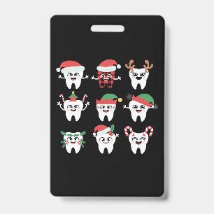 Badge Dents de Noël drôles de dentisterie Mignon Xmas De