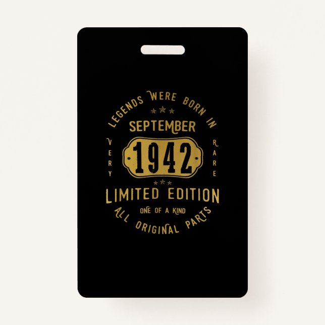 Badge Des Légendes Sont Nées En Septembre 1942 79ème Ann (Devant)
