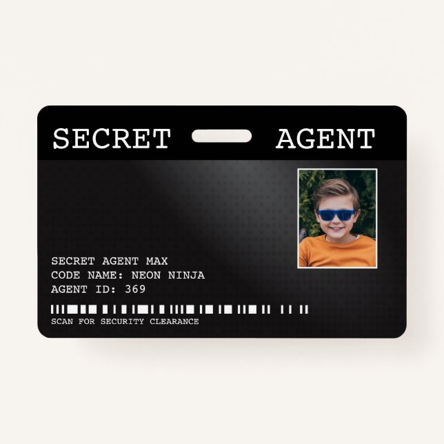 Badge d'espionnage de l'agent secret - NOIR (Devant)