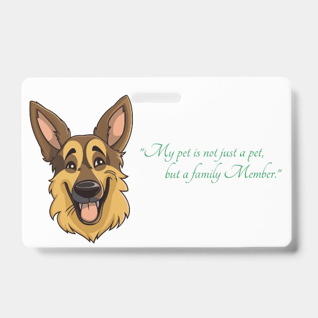 Badge Dessin allemand Berger Chien | (Front)