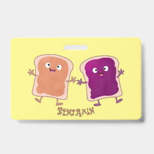 Badge Dessin animé de sandwich au beurre de cacahuète et