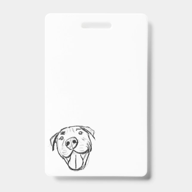 Badge dessin de bulle simple amoureux de les chiens noir (Front)