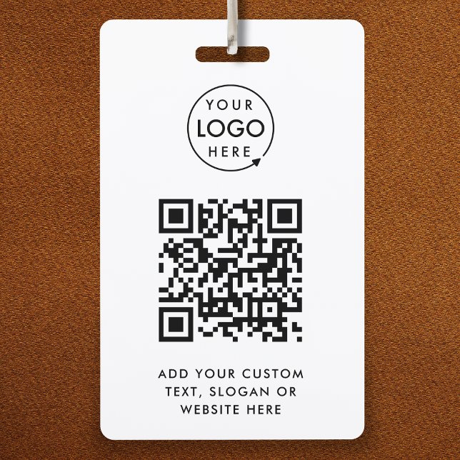 Badge d'événement Code QR | Badges de carte d'iden (Versatile ID badge template with interactive QR code & your company branding.)