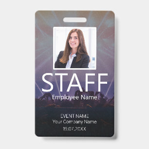 Badge d'événement personnalisé pour le personnel