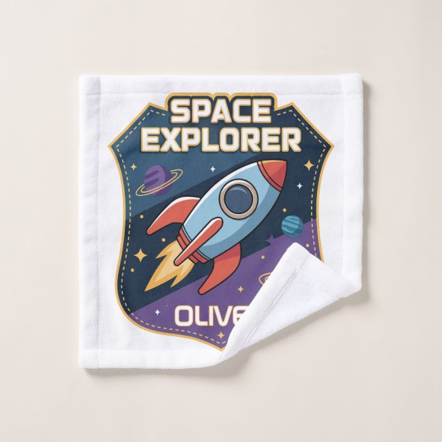 Badge d'explorateur spatial mignon (Gant de toilette)