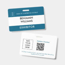 Badge d'exposant QR Noir Blanc Logo personnalisé I
