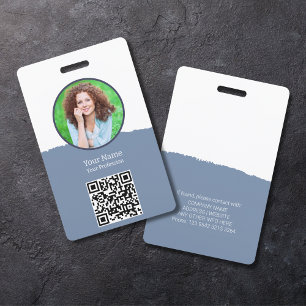 Badge d'ID couleur modifiable avec code QR