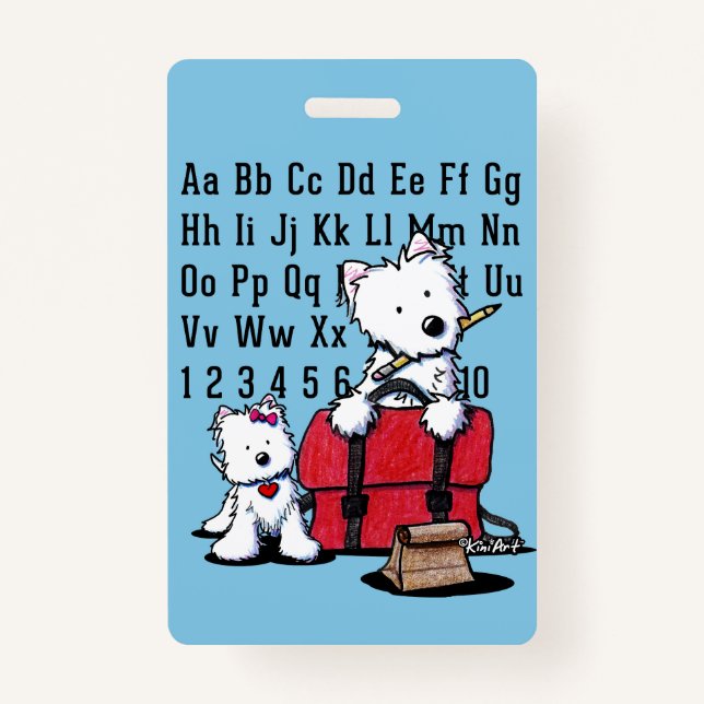 Badge d'ID de Westie KiniArt (Devant)