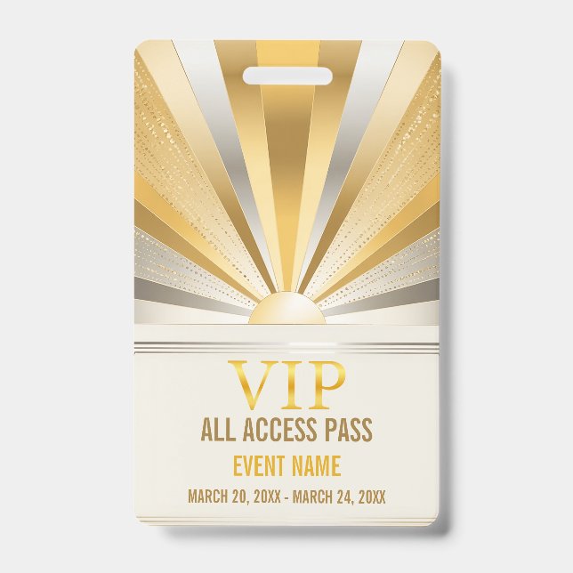 Badge d'ID d'événement VIP All Access Pass (Avant)