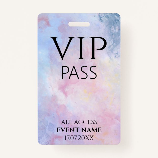 badge d'ID d'événement vip de dessin de l'accès co (Devant)