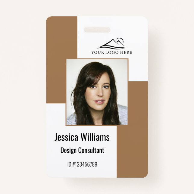 Badge d'ID employé de l'entreprise moderne personn (Devant)
