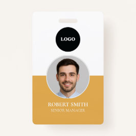 Badge d'ID employé personnalisé avec photo et code