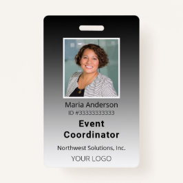 Badge d'ID noir dégradé professionnel