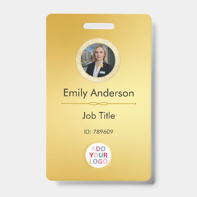 Badge d'ID photo de l'employé, ajouter le logo de  (Avant)