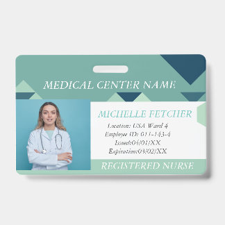 Badge d'ID photo de l'employé de l'hôpital personn