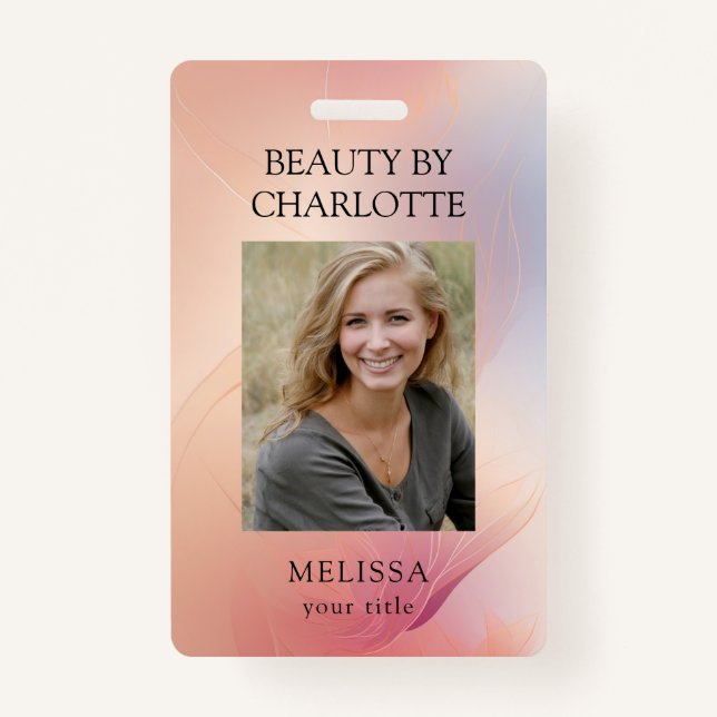 Badge d'ID photo de l'employé moderne (Devant)