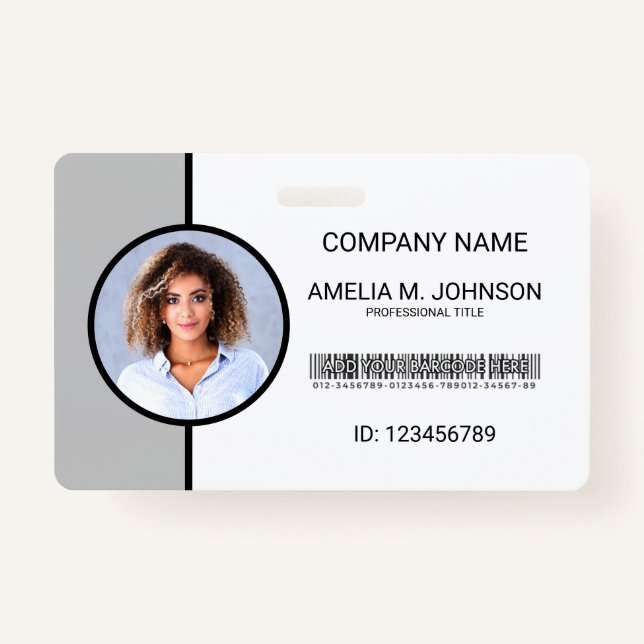 Badge d'ID photo d'employé de l'entreprise (Devant)