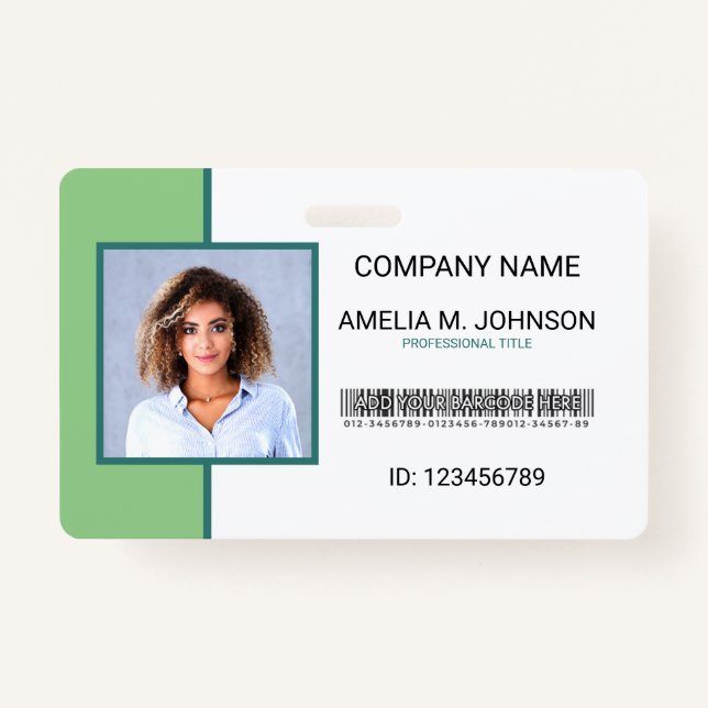 Badge d'ID photo d'employé de l'entreprise (Devant)