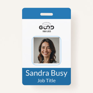Badge d'ID photo vertical personnalisé employé | P