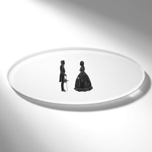 Badge D'identification abraham lincoln mary todd lincoln silhouette ballo