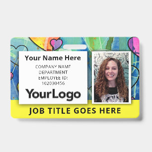 🌈🔥 Badge d'identification abstrait à l'aquarelle