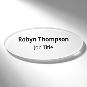 Badge D'identification Acrylique Oval Nametag No Logo Magnetic Profession