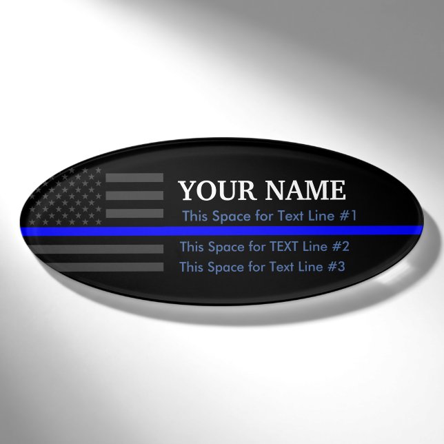 Badge D'identification Affichage mince américain personnalisé de nom de (Devant)
