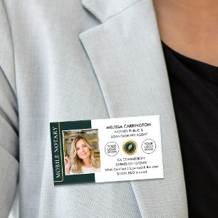 Badge D'identification Agent de notaire public élégant de signature Vert