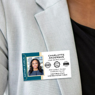 Badge D'identification Agent de signature de prêt public notaire classiqu