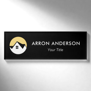 Badge D'identification Agent immobilier noir