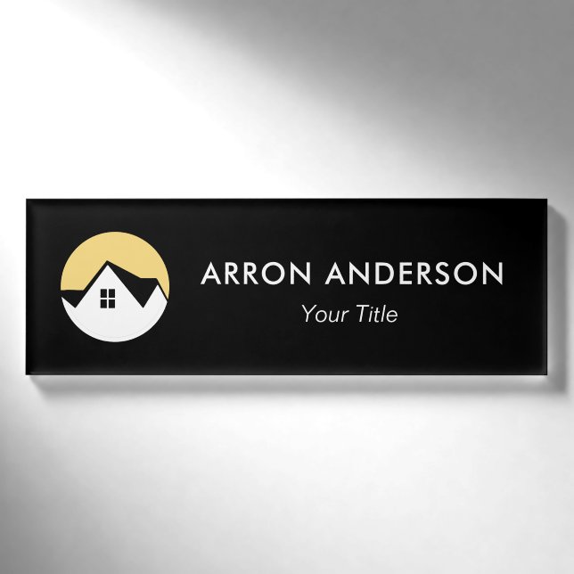 Badge D'identification Agent immobilier noir (Devant)