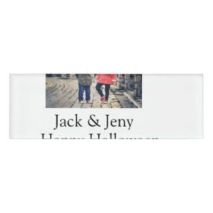 Badge D'identification ajouter nom photo texte Halloween enfant fille gar