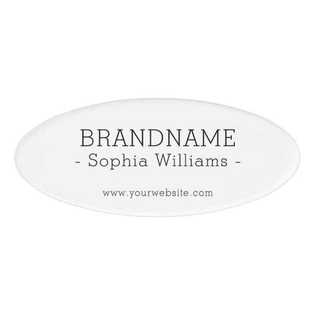 Badge D'identification Ajouter votre BRANDNAME simple Classic (Devant)