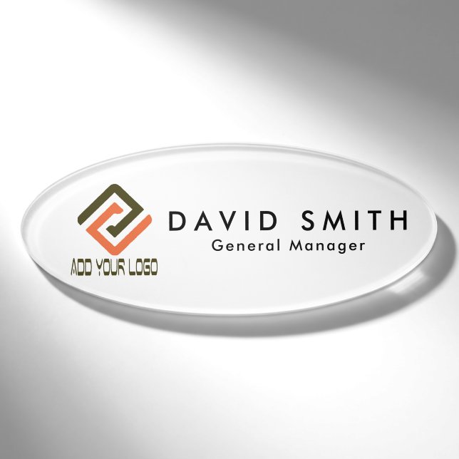 Badge D'identification Ajouter Votre Logo Personnel Employé Magnétique (Devant)