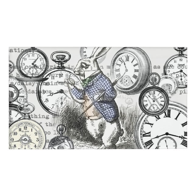 Badge D'identification Alice de lapin blanc au pays des merveilles (Devant)