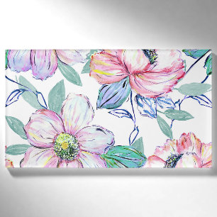 Badge D'identification Ambiance romantique aquarelle fleurs peintures à 