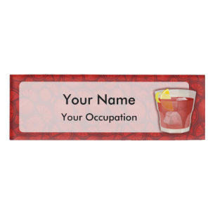 Badge D'identification Americano nom du cocktail tag