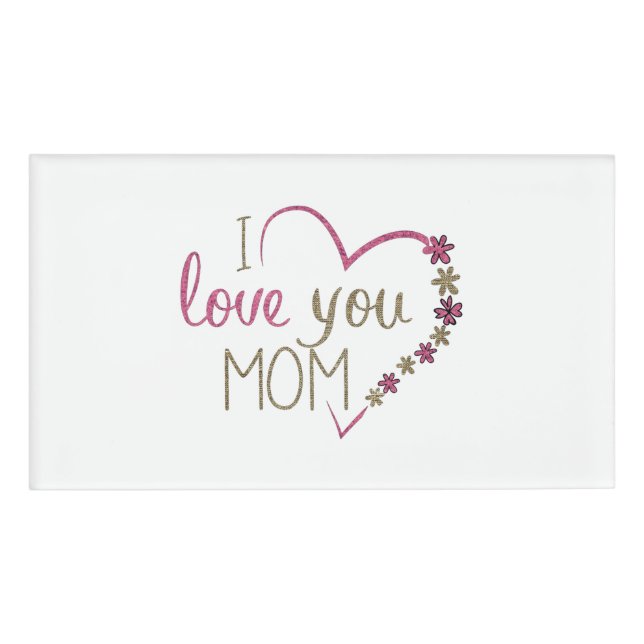 Badge D'identification Amour Maman Mères Jour Coeur (Devant)