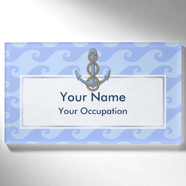 Badge D'identification Ancre avec corde (Devant)