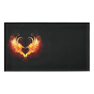 Badge D'identification Angel Fire Heart with Wings