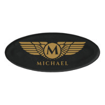 Angel Wings Vintage Golden Nom initial Monogramme