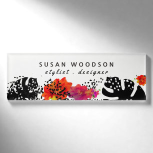 Badge D'identification Aquarelle moderne monastère gras Floral