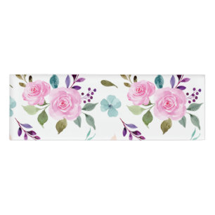 Badge D'identification Aquarelle rose
