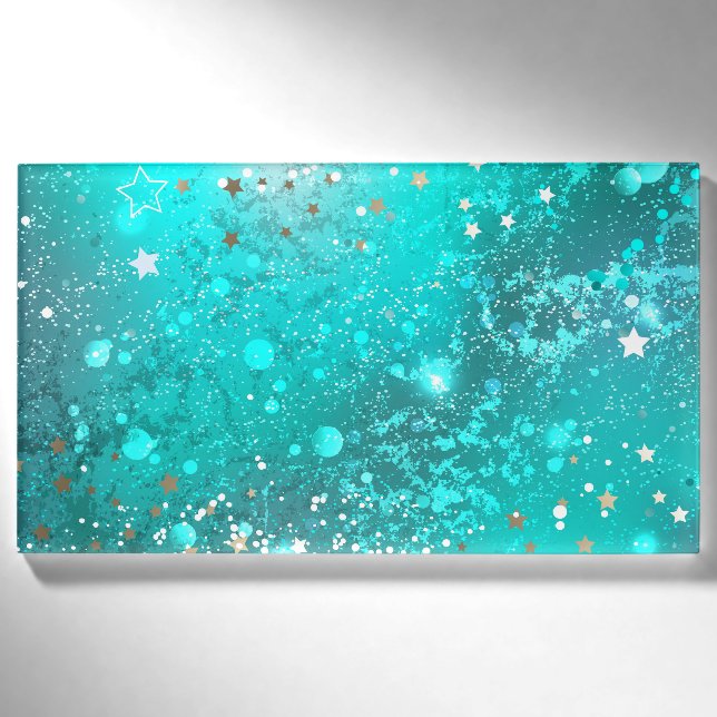 Badge D'identification Arrière - plan à huile Turquoise de la menthe (Devant)