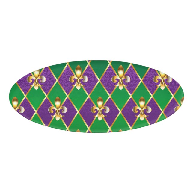Badge D'identification Arrière - plan de bijoux Mardi Gras (Devant)