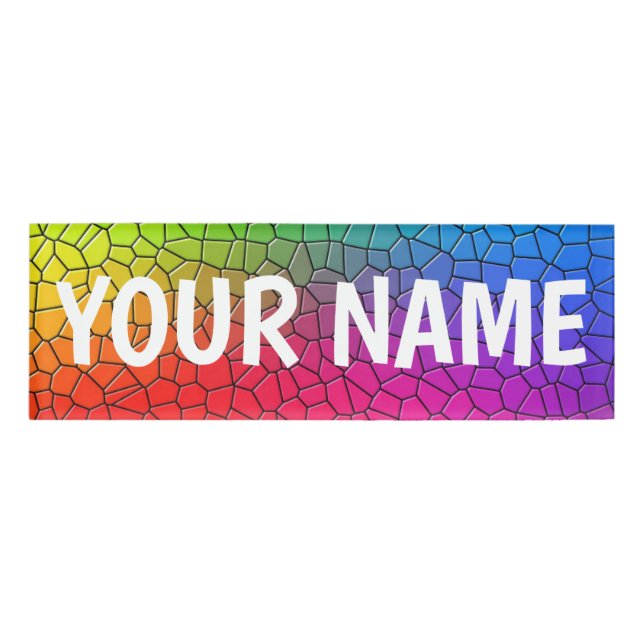 Badge D'identification arrière - plan de cracket arc-en-ciel - Customisez (Devant)