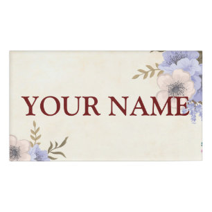 Badge D'identification arrière - plan de fleurs - Customisez vous-même