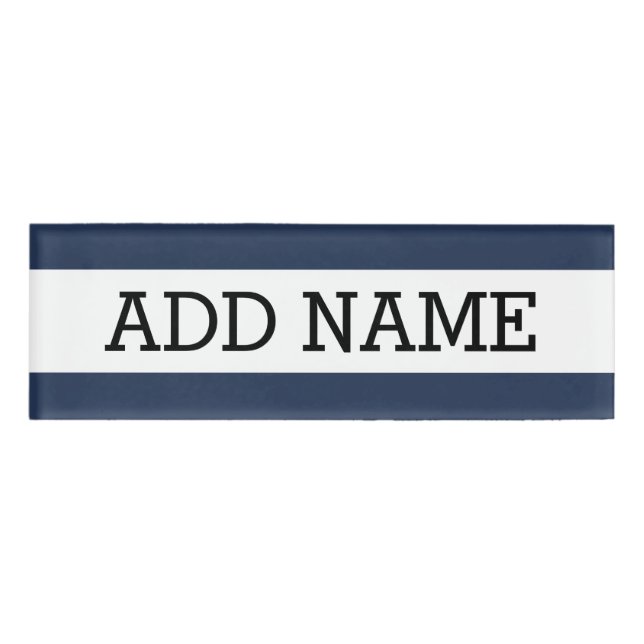 Badge D'identification Arrière - plan de marine avec nom personnalisé (Devant)