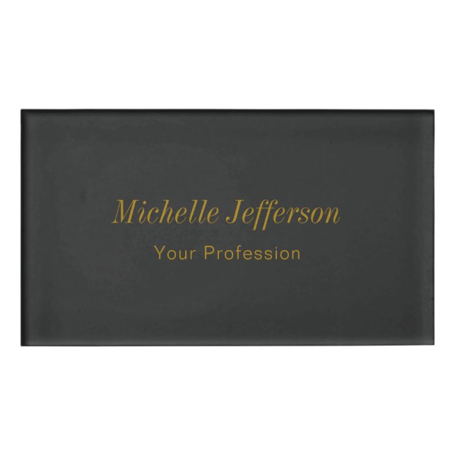 Badge D'identification Artiste de maquillage professionnel couleur or gri (Devant)