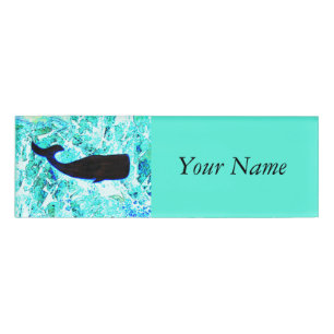 Badge D'identification baleine sous-marine nageant Thunder_Cove